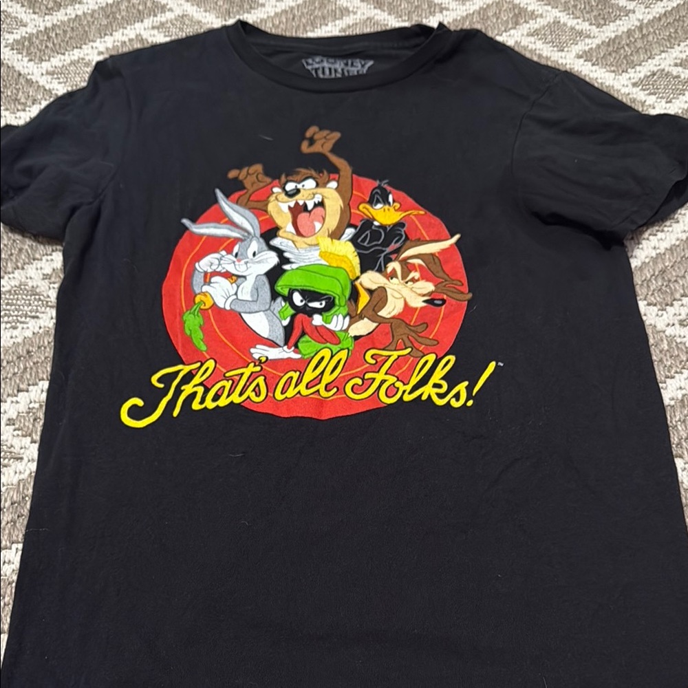 Warner Bros Black Looney Tunes Short Sleeve Tee